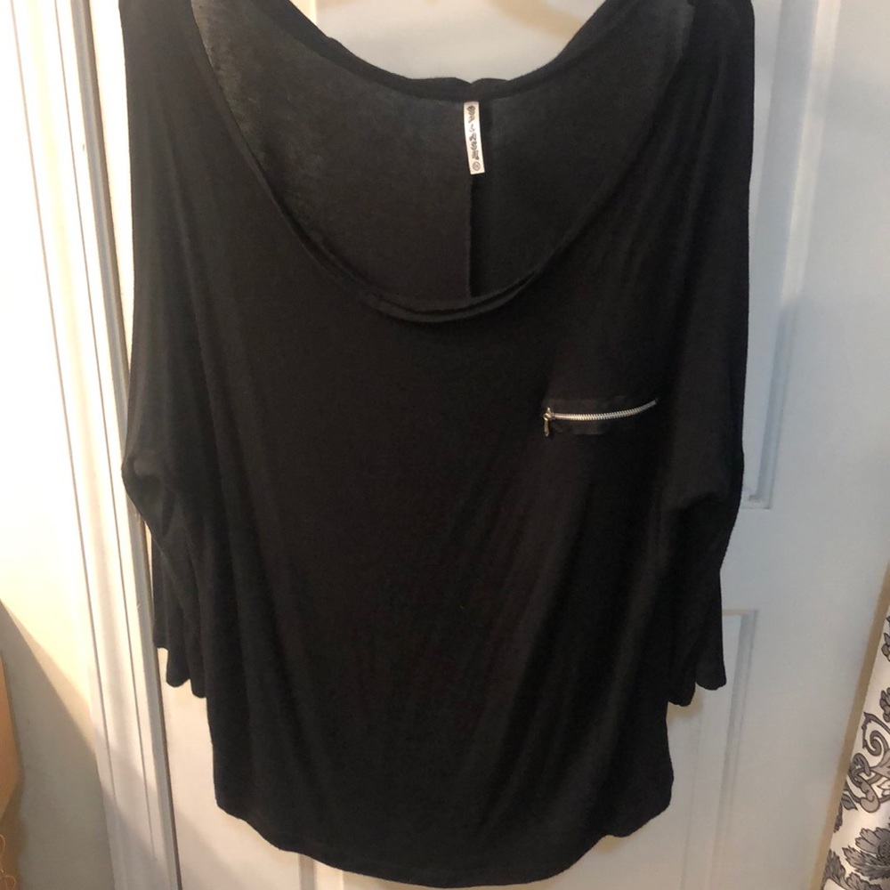 Black off the shoulder shirt